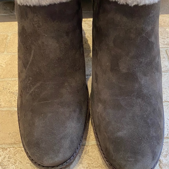 FRYE Jen Suede Shearling Boots, Smoke, Like New Condition - Picture 3 of 6